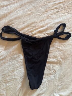 Monday Swimwear Black Tie-Side Bikini Bottom